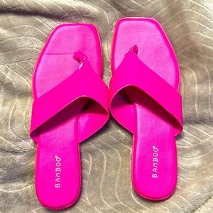 Hot pink flats sandals